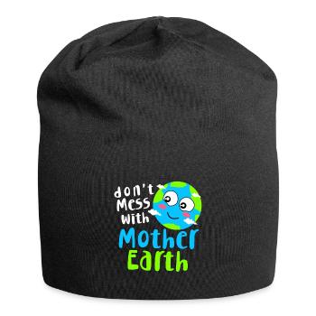 Climate Change Earth Day Environmental Protection Eco Organic Earth - Jersey Beanie - black - Front