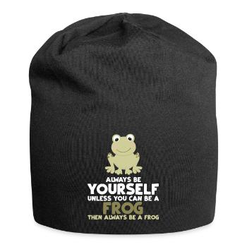 Always Be Unselfable You Can Be A Frog Gift - Jersey Beanie - black - Front