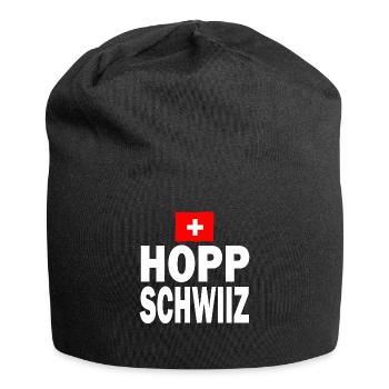 Schweiz Fanshirt Land Fahne Hopp Schwiiz Geschenk - Jersey-Beanie - Schwarz - Vorne