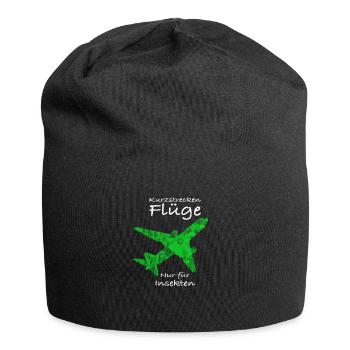 Kurzstreckenflüge nur für Insekten - Umweltschutz - Jersey-Beanie - Schwarz - Vorne