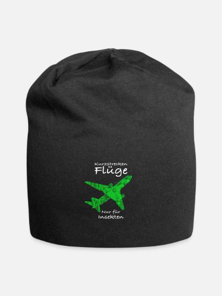 Kurzstreckenflüge nur für Insekten - Umweltschutz - Jersey-Beanie - Schwarz