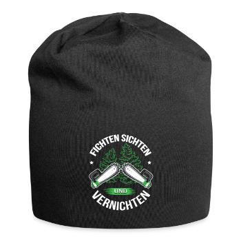 Holzfäller T-Shirt Fichten Sichten und Vernichten - Jersey-Beanie - Schwarz - Vorne