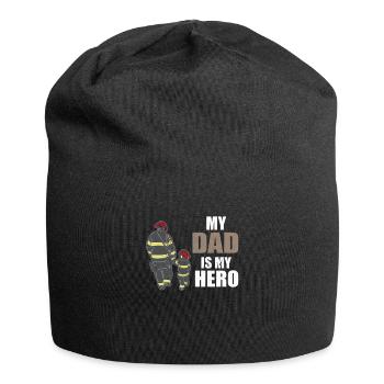 MY DAD IS MY HERO FIREMAN PAPA HERO - Jersey Beanie - black - Front