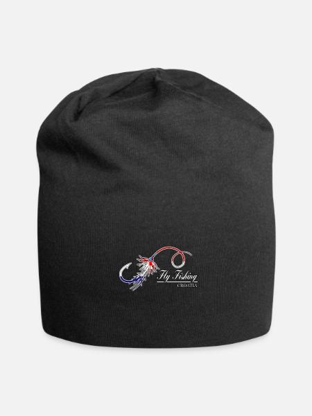 Fliegenfischen Angeln Kroatien Fischer Geschenk - Jersey-Beanie - Schwarz