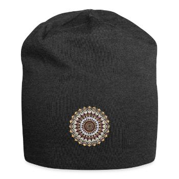 Mandala Ornement Floral Vintage Printemps - Bonnet en jersey - charbon - Devant