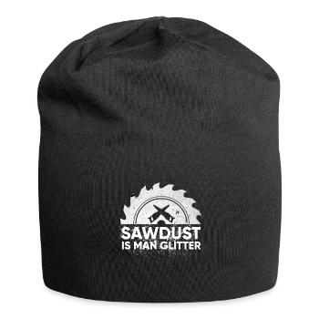 Mens Sawdust Is Man Glitter design Woodworking or - Jersey Beanie - black - Front
