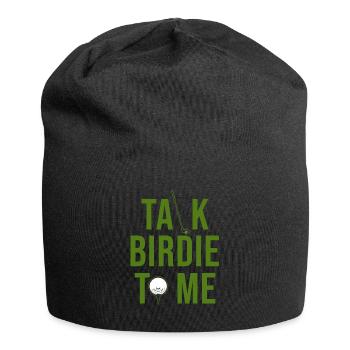 Golf Spruch "Talk birdie time" - Jersey-Beanie - Schwarz - Vorne