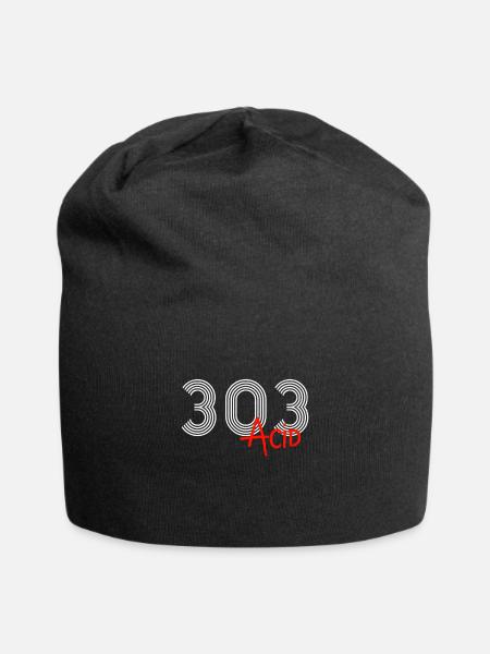 303 Acid | Techno Rave Party Musik DJ Geschenk - Jersey-Beanie - Schwarz
