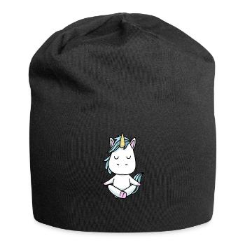 Yoga Einhorn Meditation Yogi Namaste Geschenk - Jersey-Beanie - Schwarz - Vorne