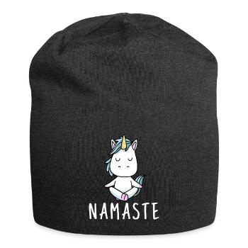 Yoga Einhorn Meditation Yogi Namaste Geschenk - Jersey-Beanie - Anthrazit - Vorne