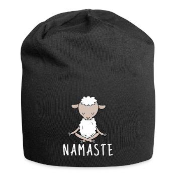 Cadeau de méditation de yoga mouton Yogi Namaste - Bonnet en jersey - noir - Devant