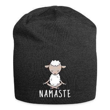 Yoga Schaf Meditation Yogi Namaste Geschenk - Jersey-Beanie - Anthrazit - Vorne