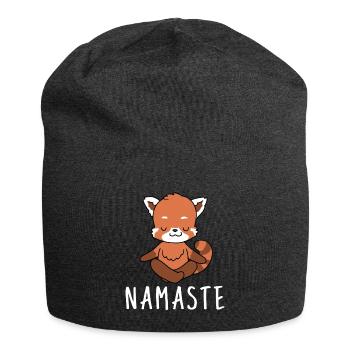 Yoga Roter Panda Meditation Yogi Namaste Geschenk - Jersey-Beanie - Anthrazit - Vorne