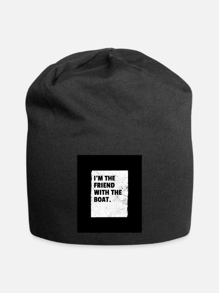 Funny Boat Pontoon Captain Owner Nautical design - Jersey Beanie - black