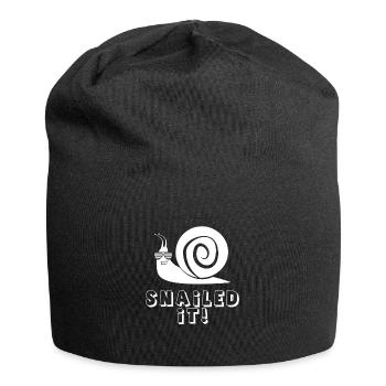 Snailed It - faule Schnecke mit Sonnenbrille - Jersey-Beanie - Schwarz - Vorne