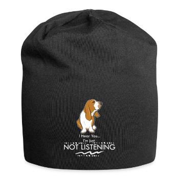 Basset Hound - Des proverbes drôles de chiens - Bonnet en jersey - noir - Devant