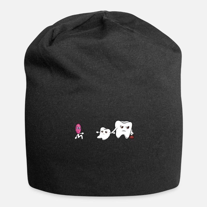Funny Dentist Dental Tooth Dentistry Meme Drawing - Jersey Beanie - black