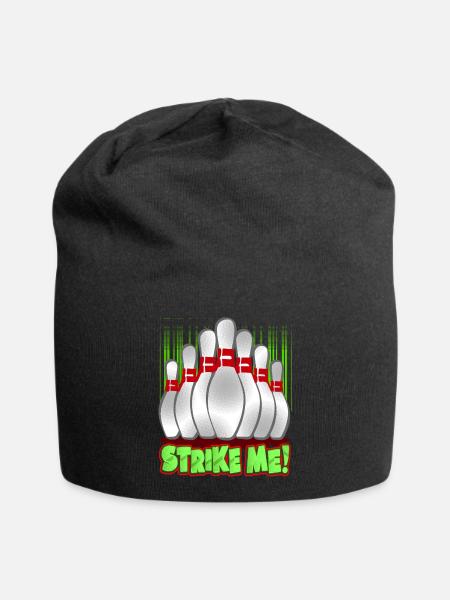 Bowling Kegeln Sport Kegel - Jersey-Beanie - Schwarz