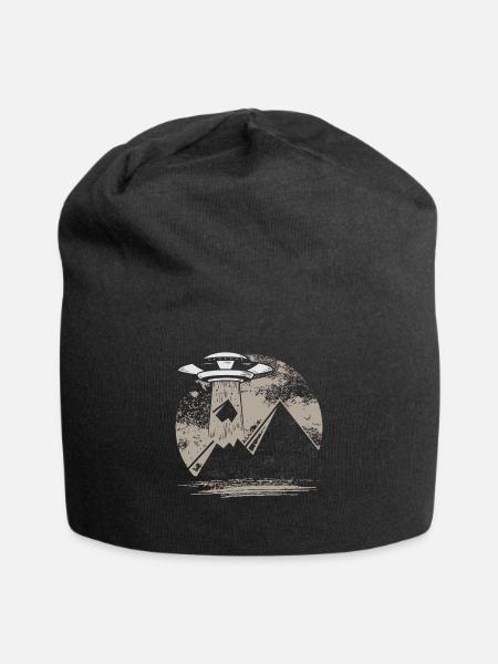Pyramide Ufo Verschwörungstheorie Gizeh Cheops - Jersey-Beanie - Schwarz