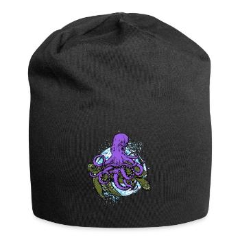 Poulpe et la tortue - Bonnet en jersey - noir - Devant