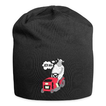Lustiges Shaf T-Shirt ICH MÄH Rasenmäher mähen - Jersey-Beanie - Schwarz - Vorne