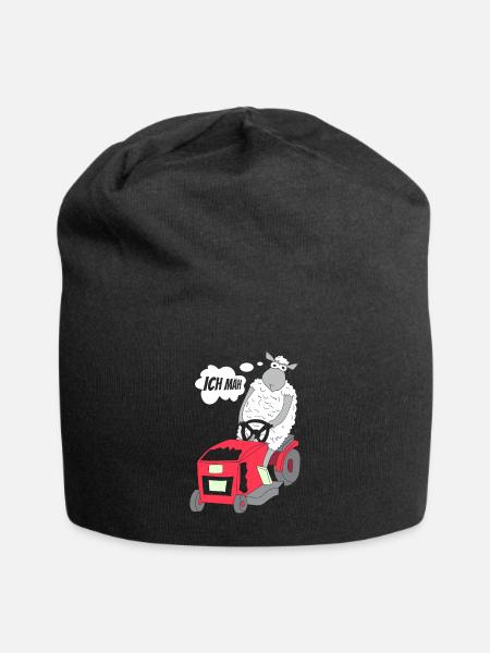 Lustiges Shaf T-Shirt ICH MÄH Rasenmäher mähen - Jersey-Beanie - Schwarz