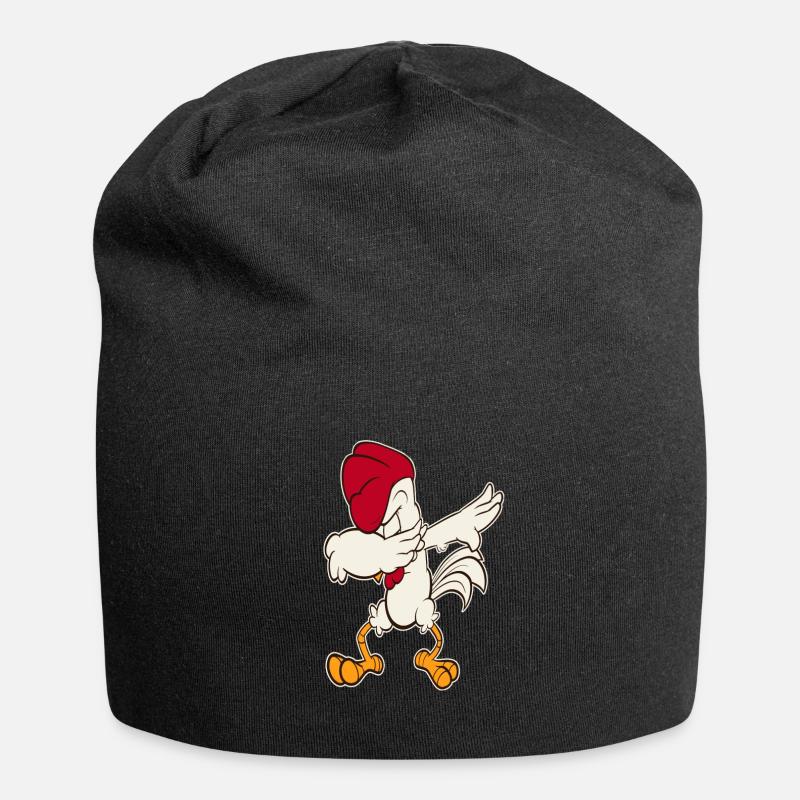 Poulet Coq Poulet Poulet - Bonnet en jersey - noir