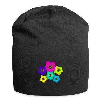 wonderful colorful flowers, bouquet, flowers - Jersey Beanie - black - Front
