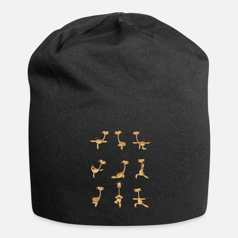 Yoga Giraffe Meditation Yogi Namaste Geschenk - Jersey-Beanie - Schwarz