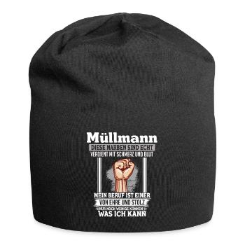 Müllmann Ehre Stolz Narben Faust Beruf - Jersey-Beanie - Schwarz - Vorne