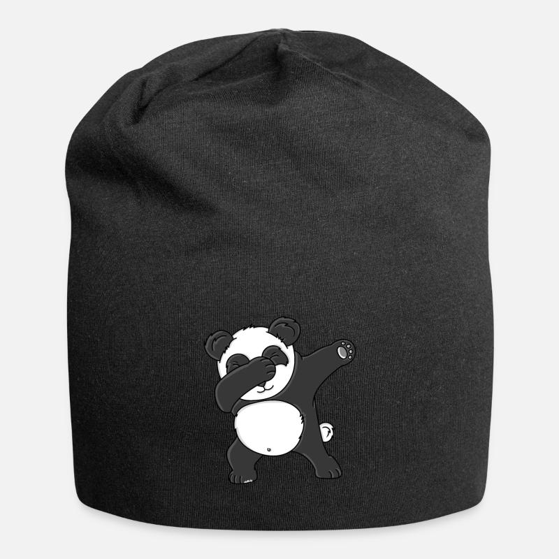 Dabbing Panda T-Shirt Panda Bear - Jersey Beanie - black