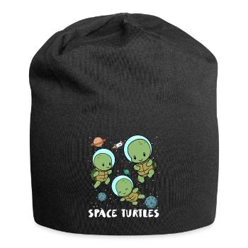 Space turtles astronaut space travel gift - Jersey Beanie - black - Front