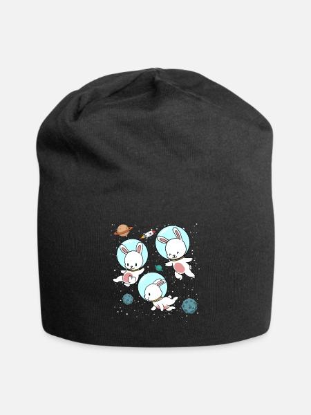 Cadeau espace espace astronaute lapin - Bonnet en jersey - noir