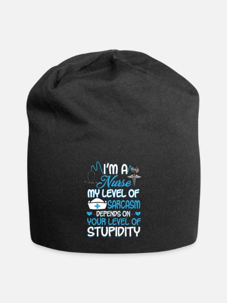 Ich bin eine Krankenschwester - Jersey-Beanie - Schwarz