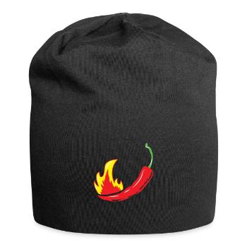 Flammant poivre épicé chaud - sauce chili - Bonnet en jersey - noir - Devant