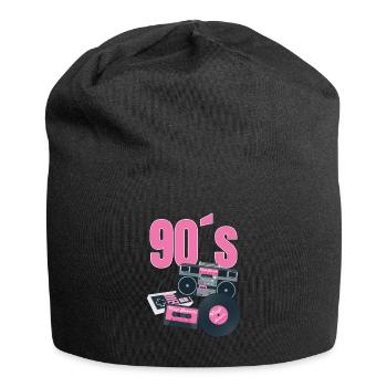 90s Outfit Retro 90s Costume Party Gift - Jersey Beanie - black - Front