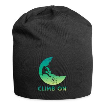 Climb on Rock Climbing Gift Bouldering Mountain - Jersey Beanie - black - Front