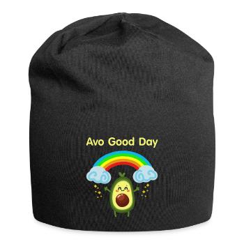 Avocado Good Day - Sweet Vegan Avocado Gift - Jersey Beanie - black - Front