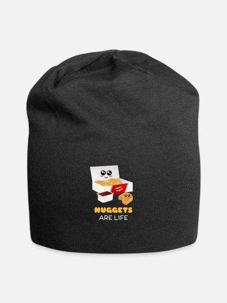 Nuggets sind lebenslustige Chicken Nuggets Wortspiel - Jersey-Beanie - Schwarz