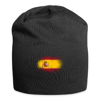 Spain grunge spanish flag funny gift - Jersey Beanie - black - Front