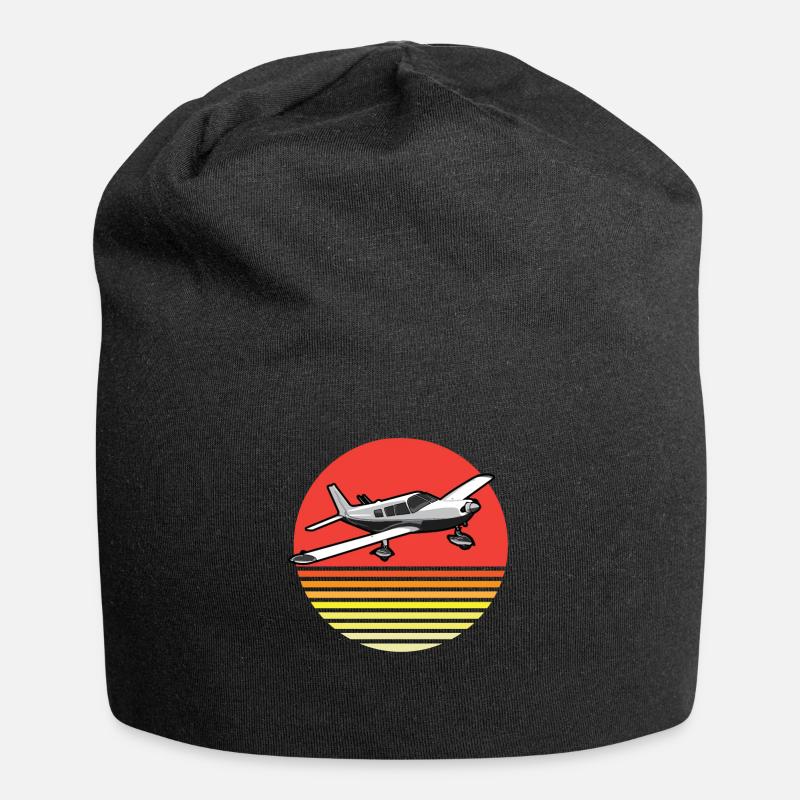 Luftfahrt Piper Retro - Jersey-Beanie - Schwarz