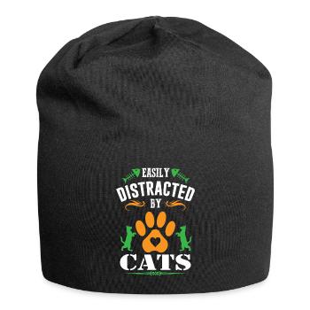 EASILY DISTRACTED BY CATS - Jersey-Beanie - Schwarz - Vorne