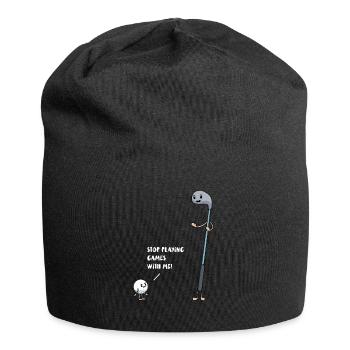 Golf vs Ball Stop Playing Games with me! Golfer - Jersey Beanie - black - Front