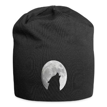 Wild Wolf Howling At The Full Moon - Jersey Beanie - black - Front