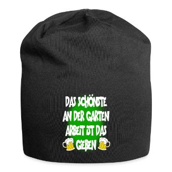 Das Schönste An Der Garten Arbeit Ist Das Gießen - Jersey-Beanie - Schwarz - Vorne