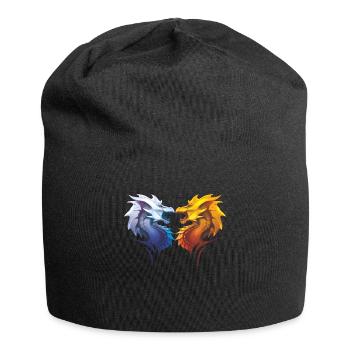 Drache Drachen Fantasy Geschenk Monster Kreatur - Jersey-Beanie - Schwarz - Vorne