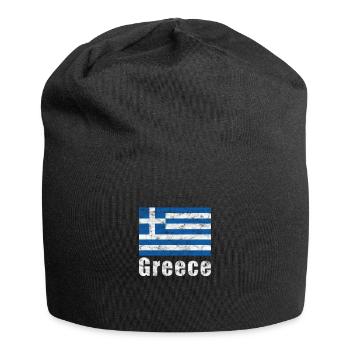 Drapeau de la grèce - Bonnet en jersey - noir - Devant