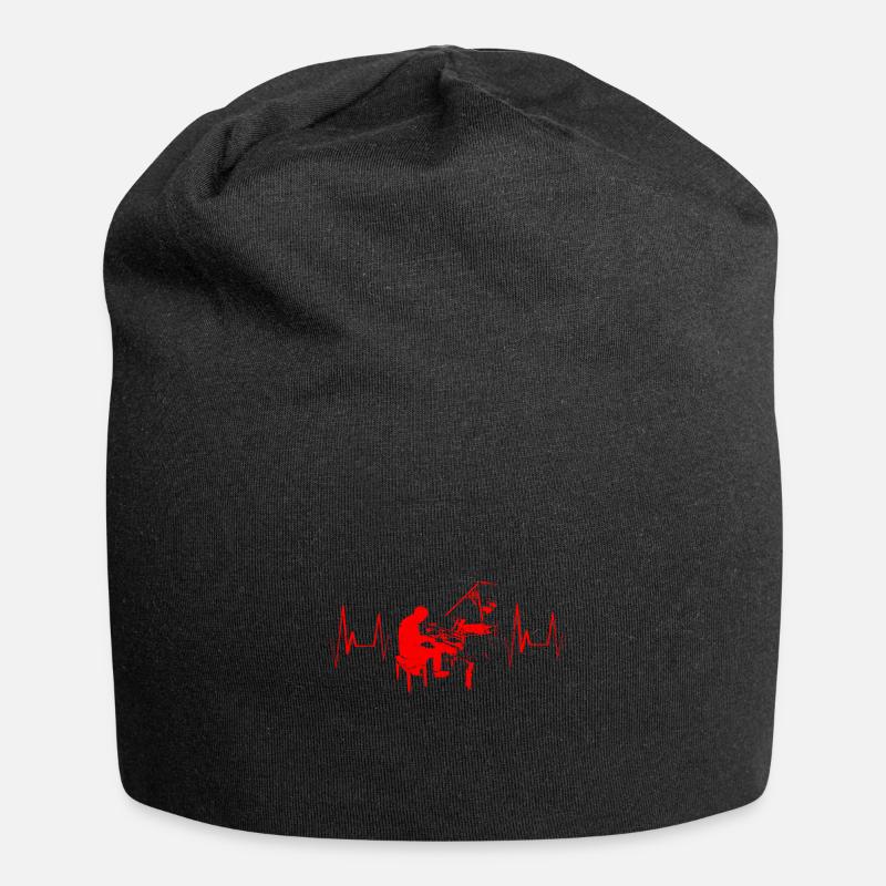 Piano - Jersey-Beanie - Schwarz