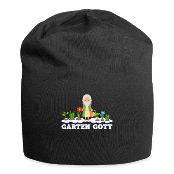 Garten Gott Gartenarbeit Gärtnerei gärtnern Blumen - Jersey-Beanie - Schwarz - Vorne