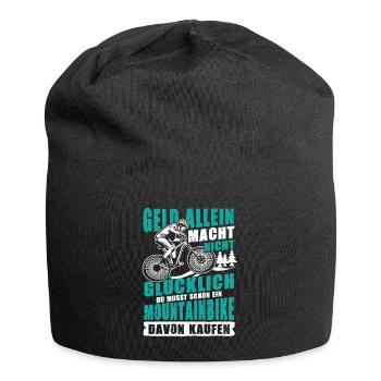 Mountainbike Mountainbiker Geld Glück Kaufen - Jersey-Beanie - Schwarz - Vorne